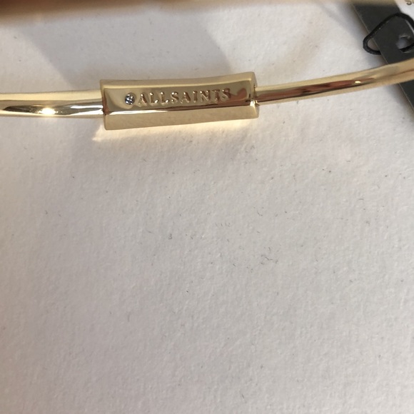 ALLSAINTS Magnetic Stackable Bracelet In Gold Tone Metal SZ XS/S - Picture 6 of 10